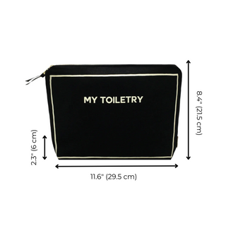 Toiletry Pouch with Coated Lining – Black - Glamourous Grace