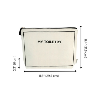 Toiletry Pouch with Coated Lining – Cream - Glamourous Grace