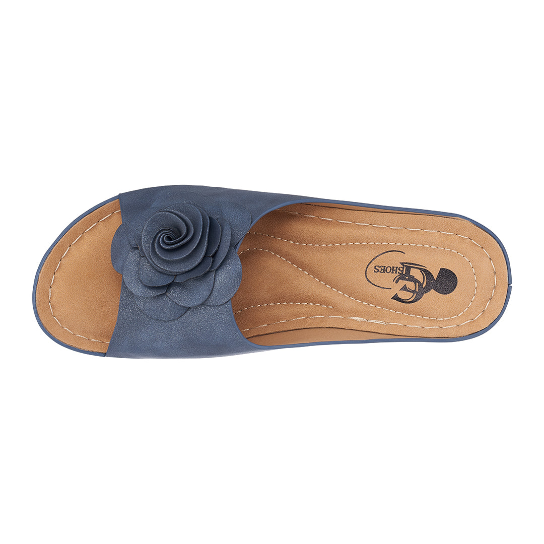 Women's Tokyo Navy Wedge Sandals - Glamourous Grace