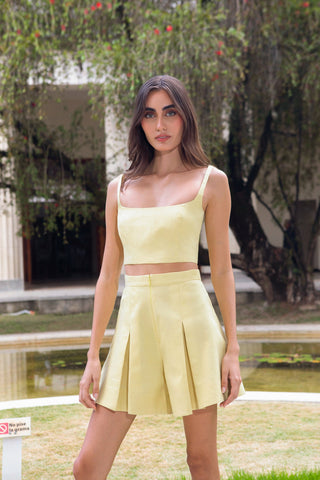 PERLA SHORT IN SOFT YELLOW - Glamourous Grace
