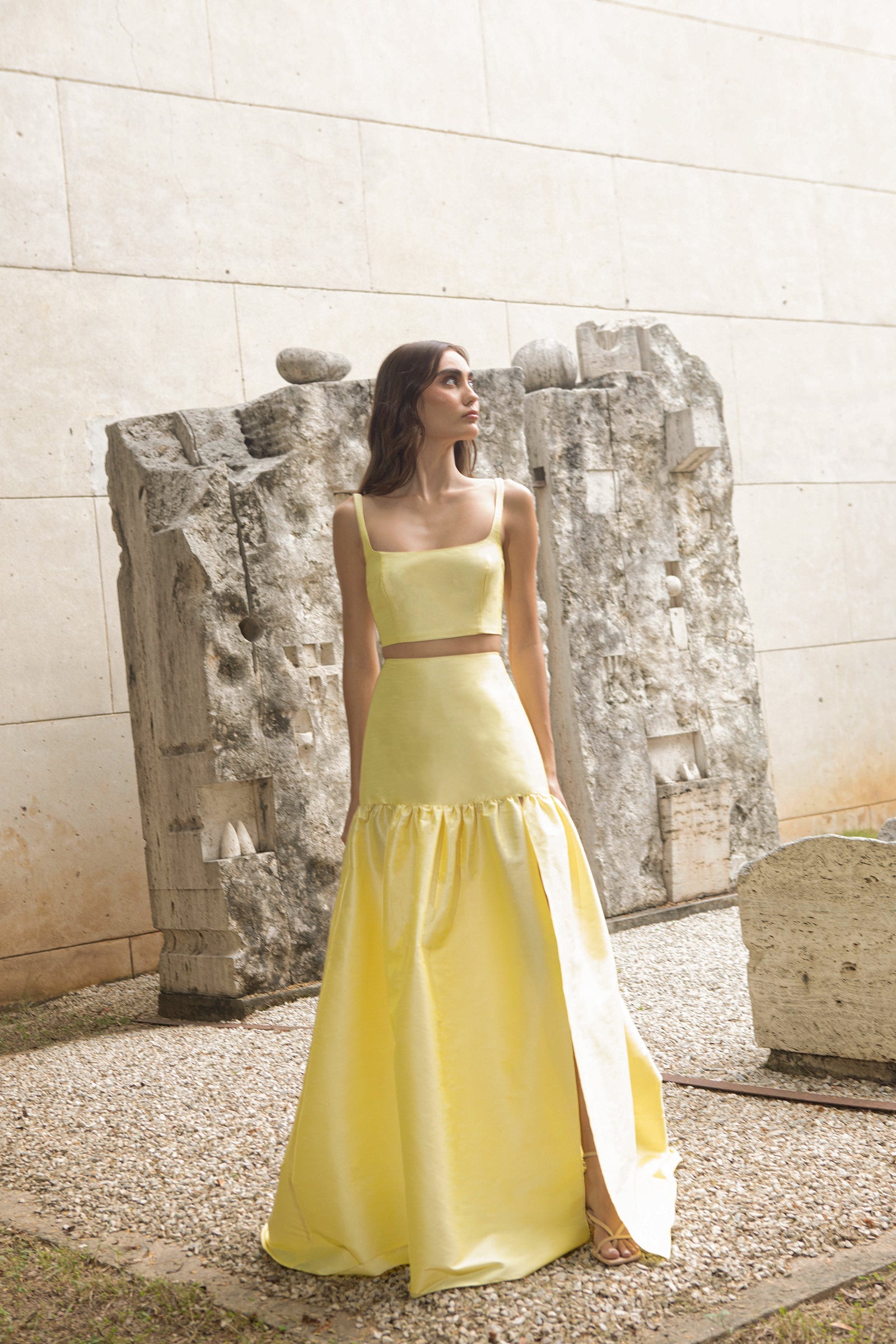 TOLEDO SKIRT IN SOFT YELLOW - Glamourous Grace