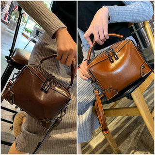 Top Grain Leather Crossbody Bag Women Natural Leather Shoulder Bag Vintage Style Leather Handbag Christmas Gift For Her SX6626