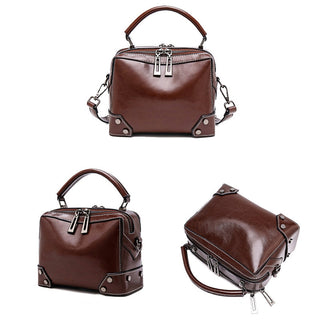 Top Grain Leather Crossbody Bag Women Natural Leather Shoulder Bag Vintage Style Leather Handbag Christmas Gift For Her SX6626