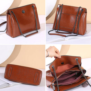 Top Grain Leather Messenger Bag Women Leather Shoulder Bag Casual Genuine Natural Leather Crossbody Bag SX55-519