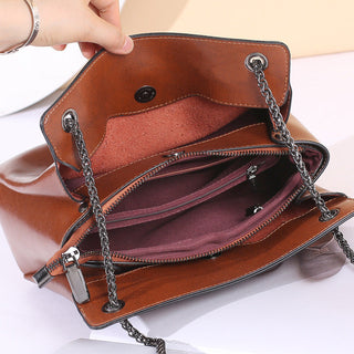 Top Grain Leather Messenger Bag Women Leather Shoulder Bag Casual Genuine Natural Leather Crossbody Bag SX55-519