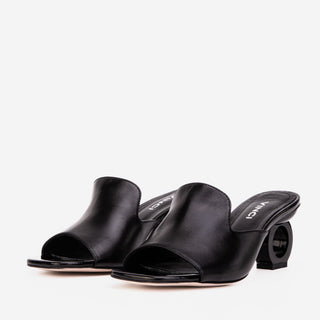 The Tory Black Leather Women Sandal - Glamourous Grace