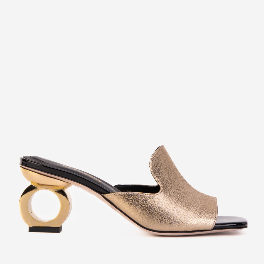 The Tory Gold Leather Women Sandal - Glamourous Grace
