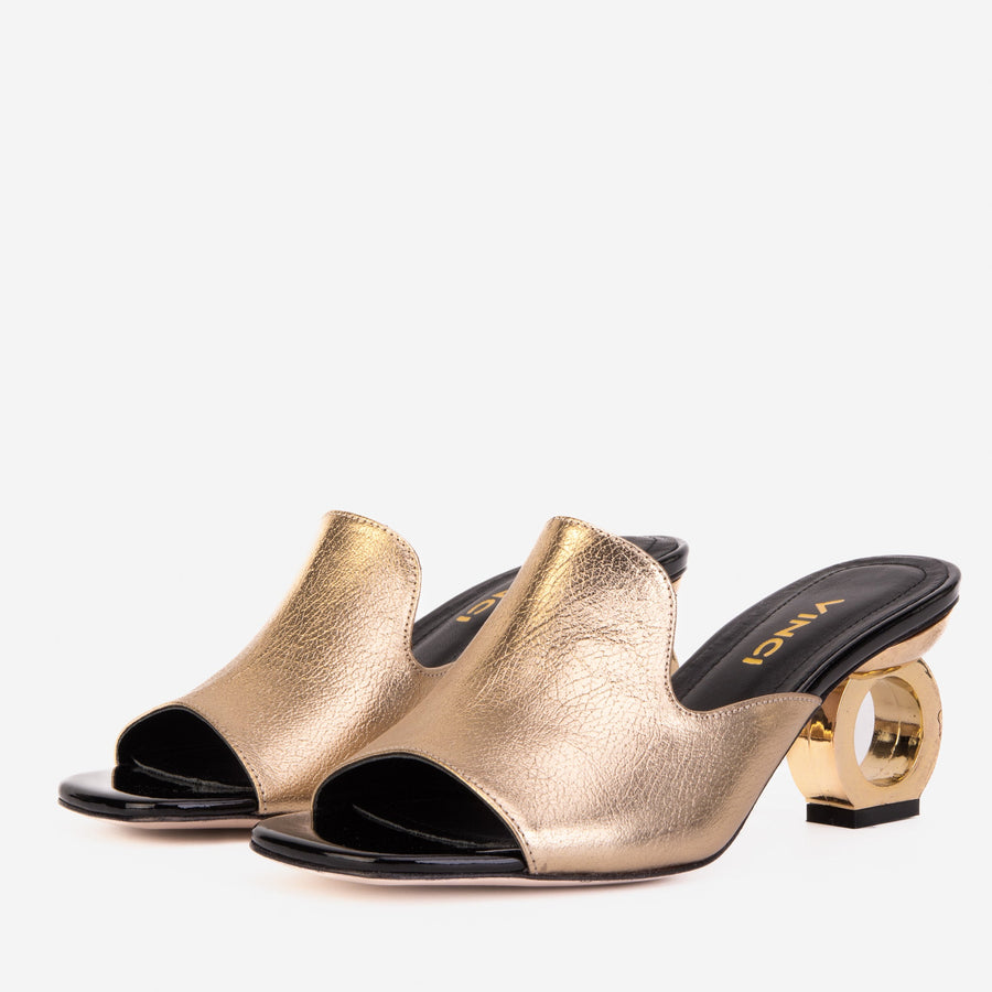 The Tory Gold Leather Women Sandal - Glamourous Grace