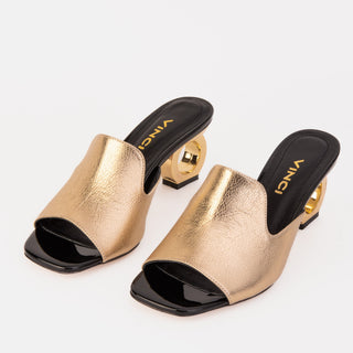 The Tory Gold Leather Women Sandal - Glamourous Grace