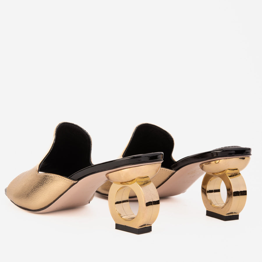 The Tory Gold Leather Women Sandal - Glamourous Grace