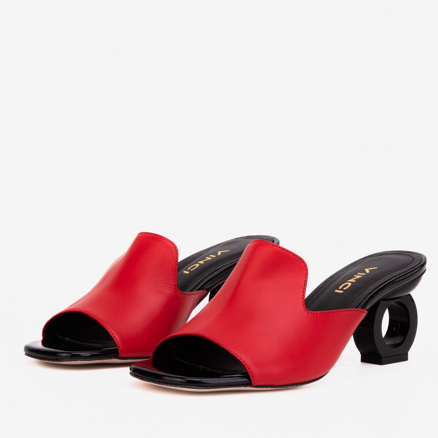 The Tory Red Leather Women Sandal - Glamourous Grace