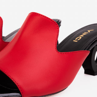 The Tory Red Leather Women Sandal - Glamourous Grace