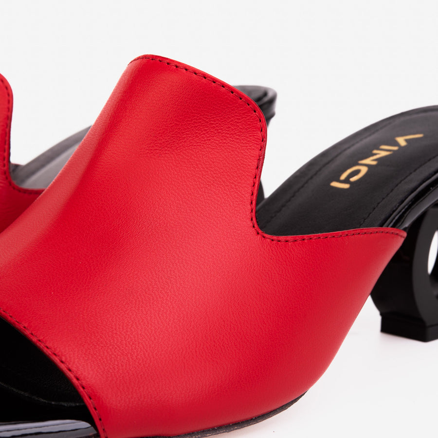 The Tory Red Leather Women Sandal - Glamourous Grace