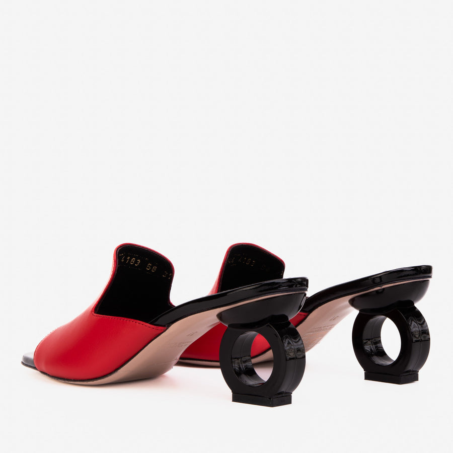 The Tory Red Leather Women Sandal - Glamourous Grace