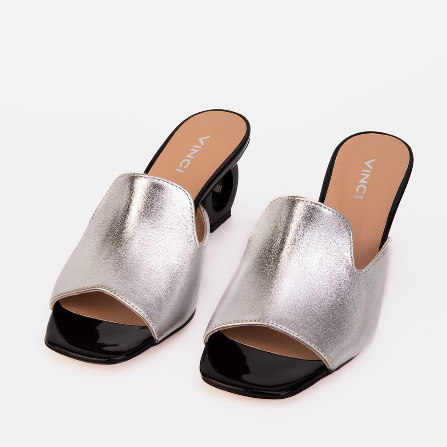 The Tory Silver Leather Women Sandal - Glamourous Grace
