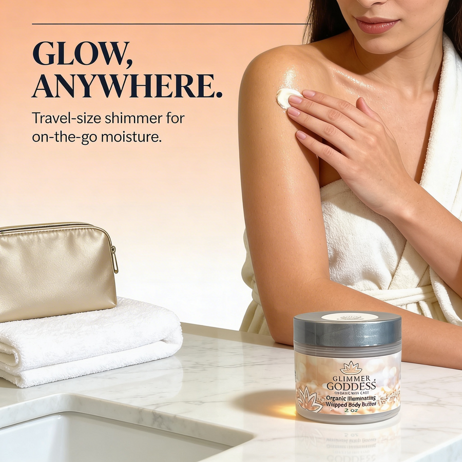 Organic Shimmer Body Butter 2 oz – Travel - Glamourous Grace
