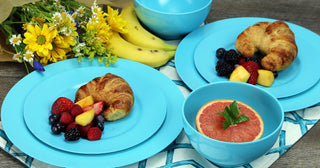 6pc Melamine Bowl Set, Turquoise