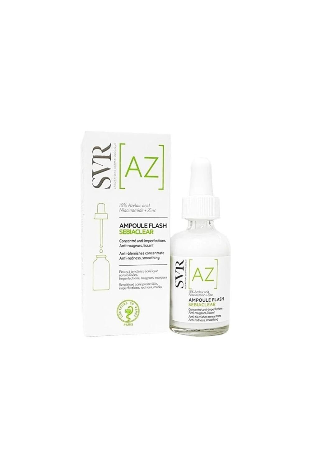 SVR Sebiaclear AZ Ampoule Flash 30ml - Concentrated Serum for Acne-Prone Skin with 15% Azelaic Acid - Glamourous Grace