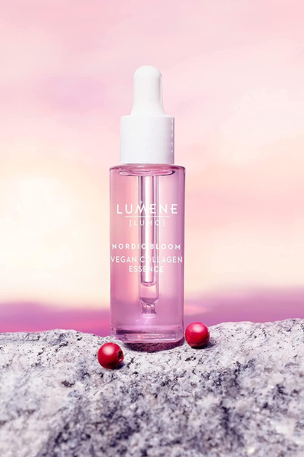 Lumene Vegan Collagen Essence Serum - Hydrating Anti-Aging Skincare with Hyaluronic Acid & Swedish Cherry Extract - 30ml - Glamourous Grace