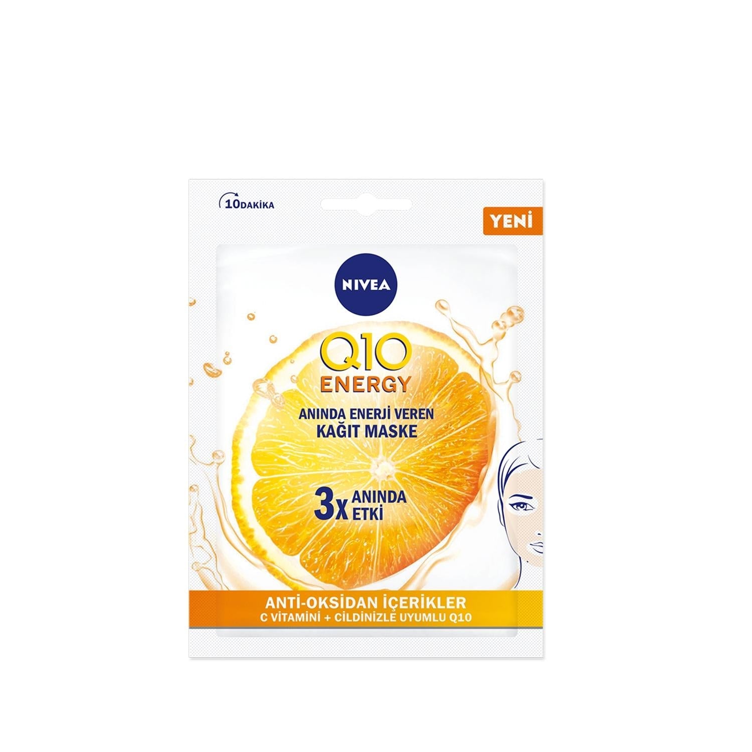 Nivea Q10 Energy Face Mask - Anti-Aging Sheet Mask for Mature Skin, 28g - Glamourous Grace