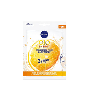 Nivea Q10 Energy Face Mask - Anti-Aging Sheet Mask for Mature Skin, 28g - Glamourous Grace