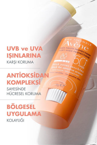 Avene Sensitive Skin SPF50 Sunscreen Stick - Protects Sensitive Areas, Moisturizing, Non-Irritating - Glamourous Grace