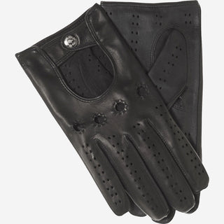 Umberto (black) - Italian lambskin leather driving gloves & touchscreen feature - Glamourous Grace
