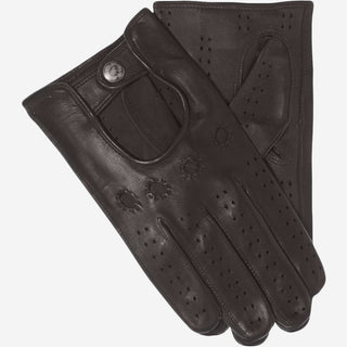 Umberto (brown) - Italian lambskin leather driving gloves & touchscreen feature - Glamourous Grace