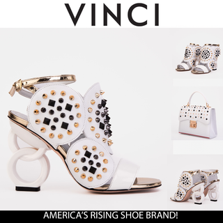 The Infanta White Spike Leather Ankle Strap Women Sandal - Glamourous Grace