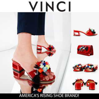 The Vigo Red Leather Block Heel Women Sandal - Glamourous Grace