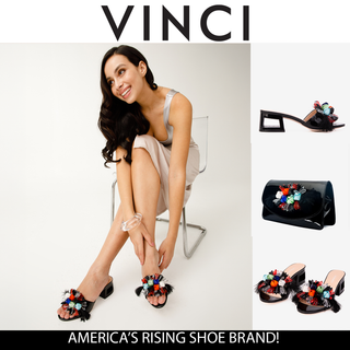 The Vigo Black Leather Block Heel Women Sandal - Glamourous Grace