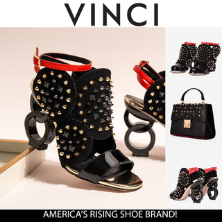 The Infanta Black Spike Leather Ankle Strap Women Sandal - Glamourous Grace