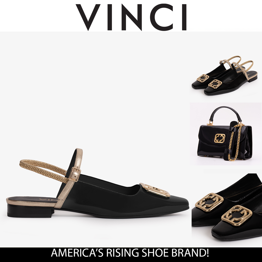The Rosalinda Black Leather Women Flat Slingback Sandal - Glamourous Grace LLC