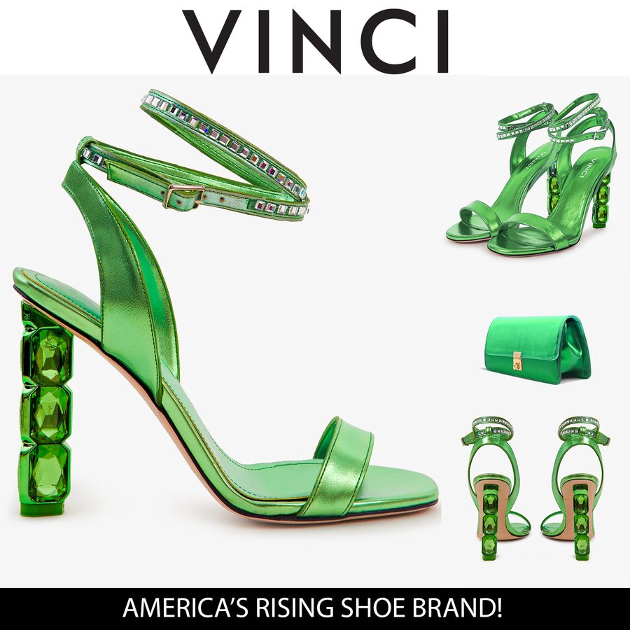 The Torola Green Stony Heel Leather Women Sandal Final Sale! - Glamourous Grace