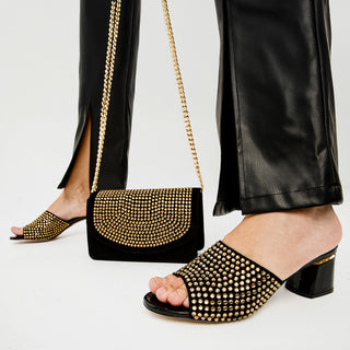The Ailano Gold Glitter Leather Women Sandal - Glamourous Grace