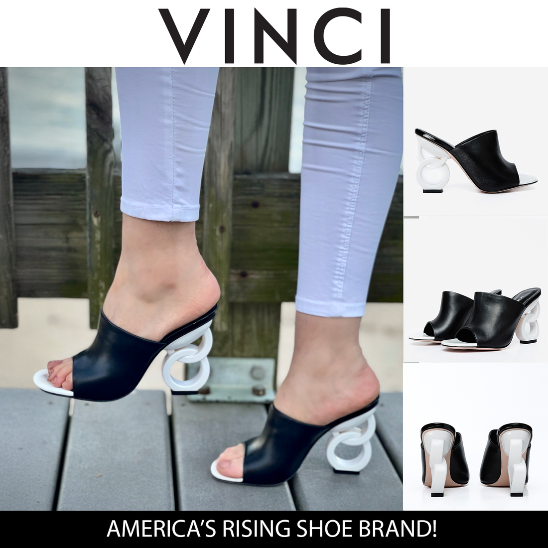 The Cymmer Black Leather Women Sandal - Glamourous Grace