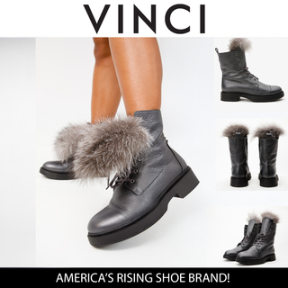 The Kajapati Gray Leather Natural Fur Mid Calf Women Boot