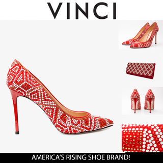 The Nampula Red Glitter Leather Pump Women Shoe - Glamourous Grace