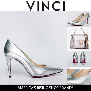 The Ege Silver Leather Pump Fuchsia Sole Women Shoe - Glamourous Grace LLC