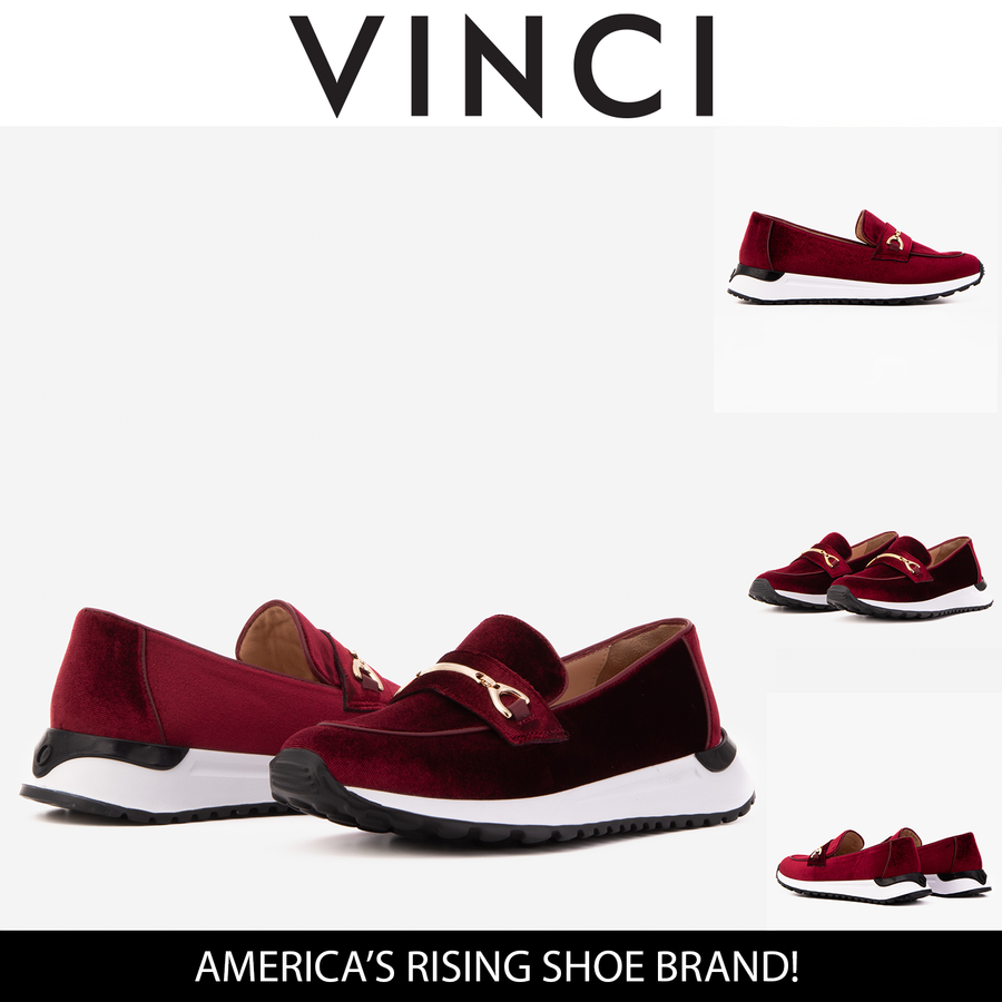 The Milan Burgundy Leather Women Sneaker - Glamourous Grace
