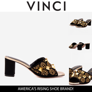 The Chantilly Black Glitter Leather Women Sandal - Glamourous Grace