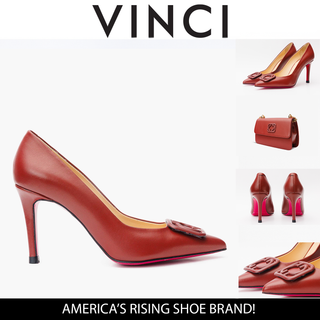 The Maneadero Dark Red Leather Pump Fuchsia Sole Women Shoe - Glamourous Grace