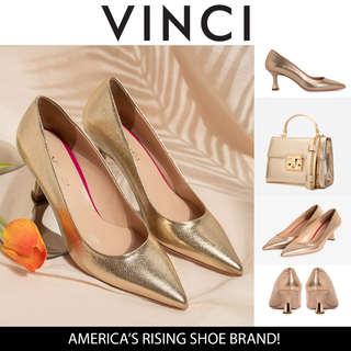 The Brunello Gold Leather Pump Women Shoe - Glamourous Grace