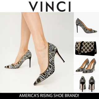 The Nampula Black Glitter Leather Pump Women Shoe - Glamourous Grace