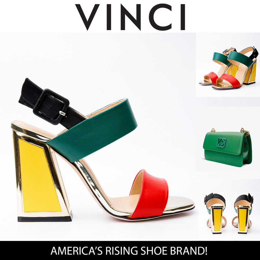 The Niger Block Heel Multicolor Leather Women Sandal - Glamourous Grace