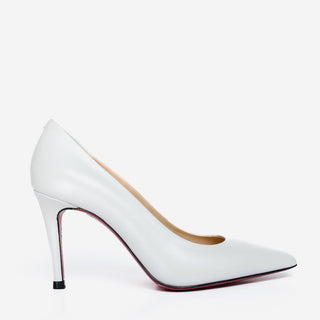 The Ege White Leather Pump Fuchsia Sole Women Shoe - Glamourous Grace