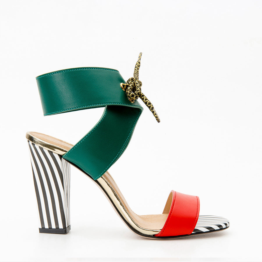 The Bloke Ankle Strap Multicolor Leather Women Sandal - Glamourous Grace