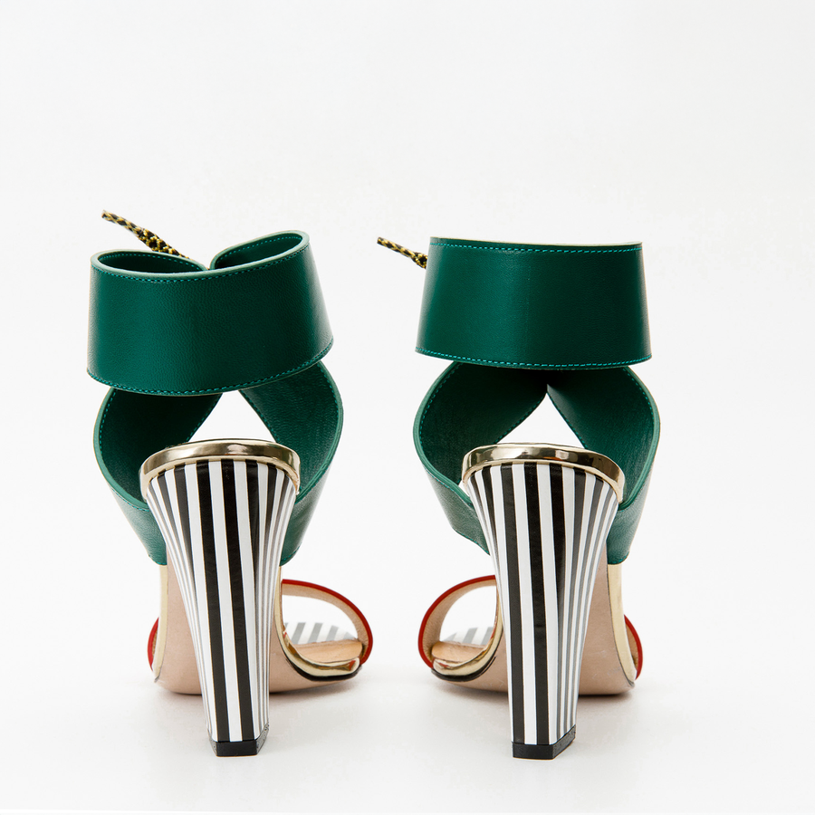 The Bloke Ankle Strap Multicolor Leather Women Sandal - Glamourous Grace