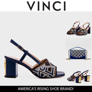The Nampula Navy Blue Leather Women Slingback Sandal - Glamourous Grace