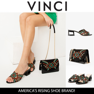 The Palma Black Glitter Leather Block Heel Women Sandal - Glamourous Grace